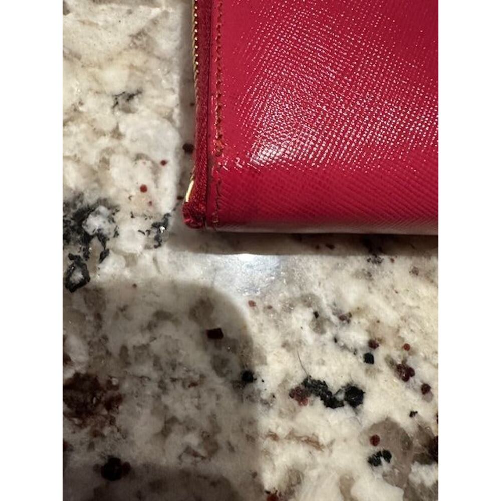 Prada Saffiano Leather Zip Around Wallet Peonia EUC - Picture 9 of 10